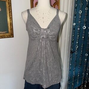 Vintage Y2K Gray Silver Babydoll Women's Top